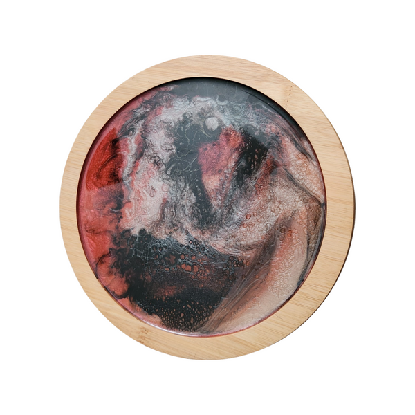 One-of-a-kind resin Lazy Susan with glossy finish for kitchen or dining table