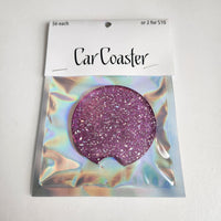 Car coaster- pink glitter