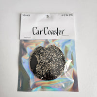 Car coaster- black & gold