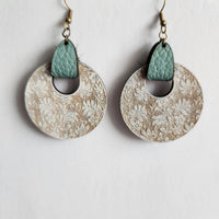 Wood floral earrings