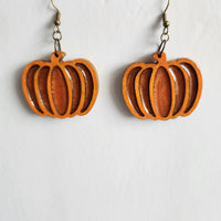 Dark orange pumpkin earrings