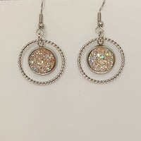 Double circle dangle earrings