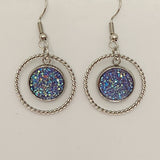 Double circle dangle earrings