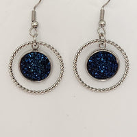 Double circle dangle earrings