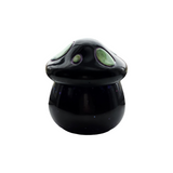 Handcrafted black resin mushroom jar with mushroom-shaped lid by Blue Bourbon Designs