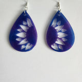 Sunflower teardrop resin earrings on stainless steel hooks