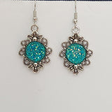 Druzy flower earrings with 12mm center on stainless steel hooks
