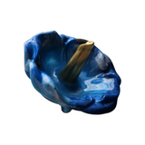 Handmade blue resin hibiscus flower ring holder by Blue Bourbon Designs