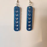 Resin dangle heart earrings on stainless steel hooks in multiple colors