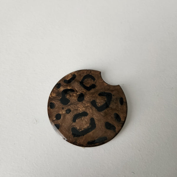 2.5 inch cheetah design coaster for vehicle cup holders