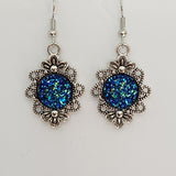 Druzy flower earrings with 12mm center on stainless steel hooks