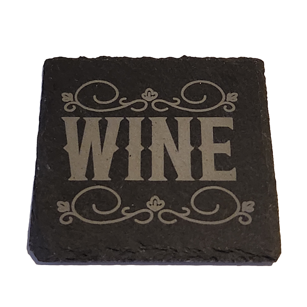Engraved slate coasters made  by Blue Bourbon Designs