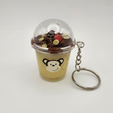 Faux drink resin keychain with domed lid and faux frosting