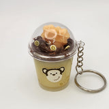 Faux drink resin keychain with domed lid and faux frosting