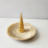 Handmade gold resin unicorn horn jewelry dish by Blue Bourbon Designs