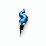 Color-shifting tentacle wine stopper with stainless-steel base, handcrafted