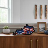 Handmade Kentucky state American flag art made from wood and resin by Blue Bourbon Designs.