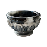 Handmade marbled  resin trinket bowl for jewelry or makeup pads by Blue Bourbon Designs