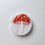 2.5 inch resin mushroom design coaster for vehicle cup holder