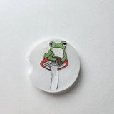 2.5 inch resin mushroom design coaster for vehicle cup holder