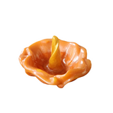 Handmade orange 2 resin hibiscus flower ring holder by Blue Bourbon Designs