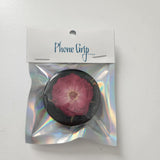 Handmade resin phone grip with real dried flowers by Blue Bourbon Designs