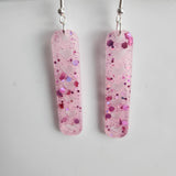 Resin dangle heart earrings on stainless steel hooks in multiple colors