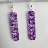 Resin dangle heart earrings on stainless steel hooks in multiple colors