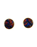 Limited edition 12mm dichroic stud earrings sealed in resin on stainless steel posts