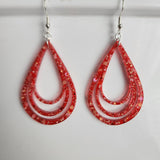 Double drop resin earrings on stainless steel hooks in multiple colors