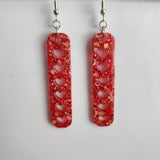 Resin dangle heart earrings on stainless steel hooks in multiple colors