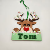 Personalized reindeer ornament