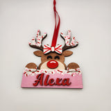 Personalized reindeer ornament