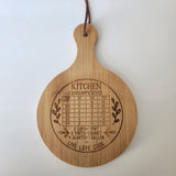 Laser engraved wooden Kitchen Conversion mini charcuterie board by Blue Bourbon Designs.