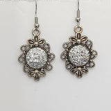 Druzy flower earrings with 12mm center on stainless steel hooks