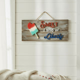 Handmade Sweet Land of Liberty wall sign with resin Bomb Pop by Blue Bourbon Designs
