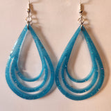 Double drop resin earrings on stainless steel hooks in multiple colors