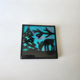 Wood and resin magnet with nature-inspired design, handmade and unique