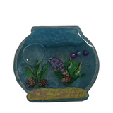 Handmade resin fishbowl shaker phone grip with floating fish by Blue Bourbon Designs