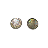 Mermaid scale and dragon scale stud earrings on silver stainless steel posts