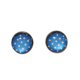  Polka-dot stud earrings on stainless steel posts in multiple colors