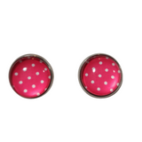  Polka-dot stud earrings on stainless steel posts in multiple colors