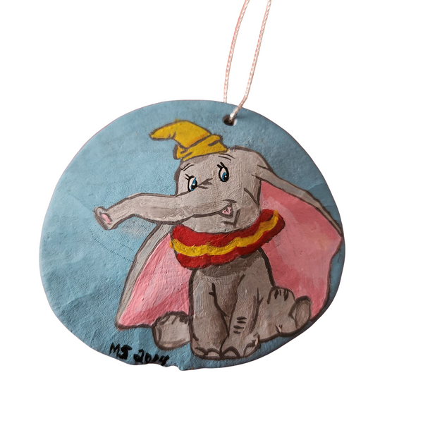 Hand-painted sand dollar ornament with gold hanger by Blue Bourbon Designs