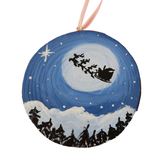 Hand-painted wood slice featuring unique artwork by Blue Bourbon Designs