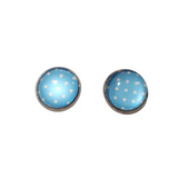  Polka-dot stud earrings on stainless steel posts in multiple colors