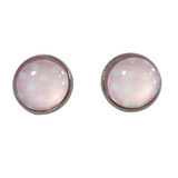 Large polka-dot stud earrings on stainless steel posts in multiple colors