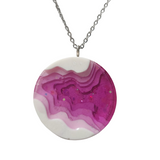 Multi-depth resin island pendant with layered land and water design