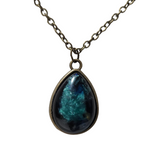 Domed teardrop resin necklace