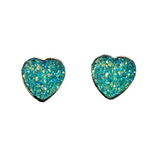 Druzy heart earrings