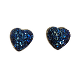 Druzy heart earrings